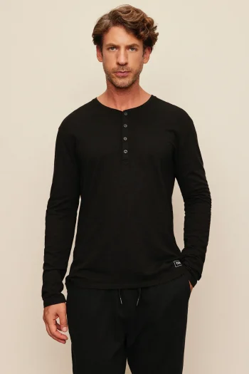 Rowan Erkek Siyah Uzun Kollu Tişört